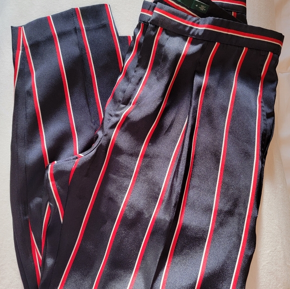 Ralph Lauren Navy Striped Dress Ankle Pants - Picture 4 of 6
